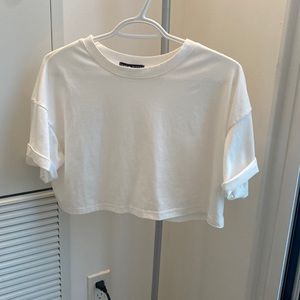 SHEIN white crop top oversized